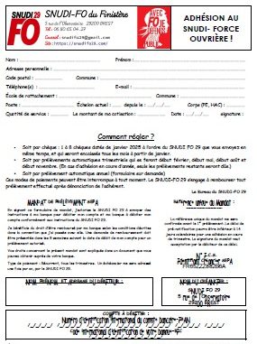 bulletin adhesion
